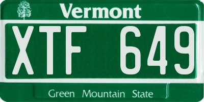 VT license plate XTF649