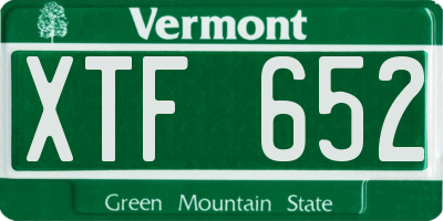 VT license plate XTF652