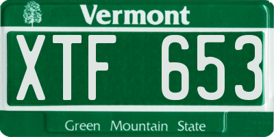 VT license plate XTF653