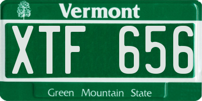 VT license plate XTF656