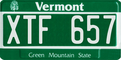 VT license plate XTF657