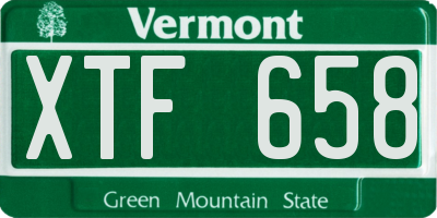 VT license plate XTF658