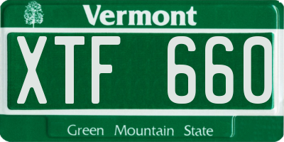 VT license plate XTF660