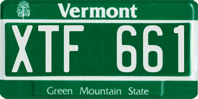 VT license plate XTF661