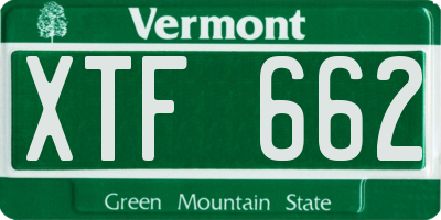 VT license plate XTF662