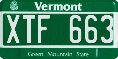 VT license plate XTF663
