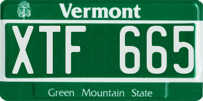 VT license plate XTF665