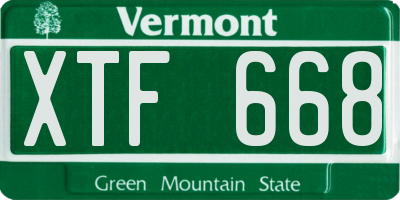 VT license plate XTF668