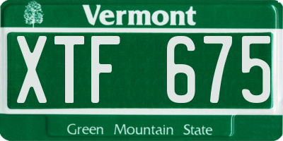 VT license plate XTF675