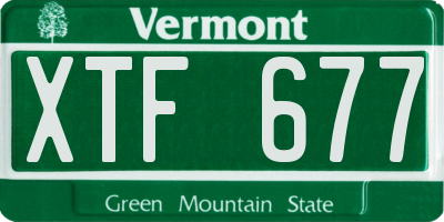 VT license plate XTF677