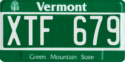 VT license plate XTF679