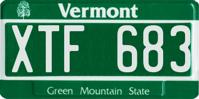 VT license plate XTF683