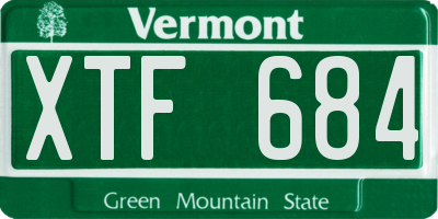 VT license plate XTF684