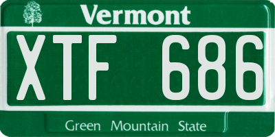 VT license plate XTF686