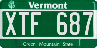 VT license plate XTF687