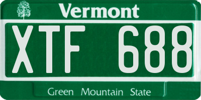 VT license plate XTF688