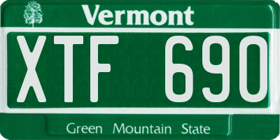 VT license plate XTF690