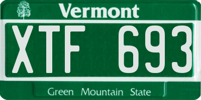 VT license plate XTF693