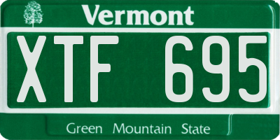VT license plate XTF695