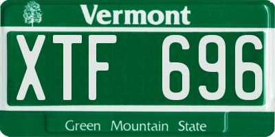 VT license plate XTF696