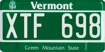 VT license plate XTF698