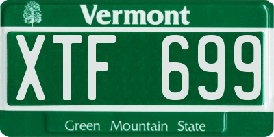 VT license plate XTF699
