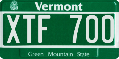 VT license plate XTF700