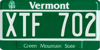 VT license plate XTF702