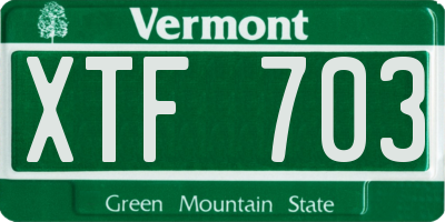 VT license plate XTF703