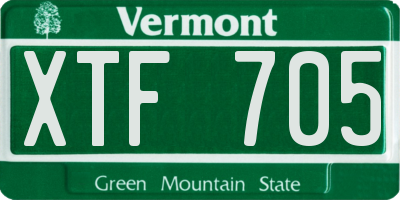 VT license plate XTF705