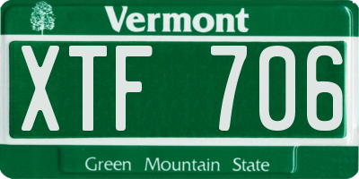 VT license plate XTF706