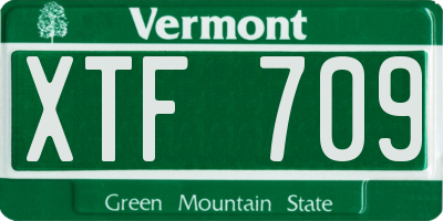 VT license plate XTF709