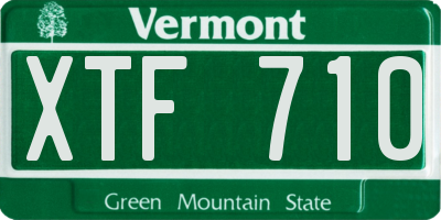 VT license plate XTF710
