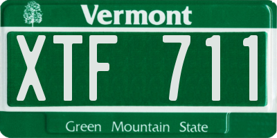 VT license plate XTF711