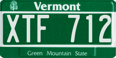 VT license plate XTF712