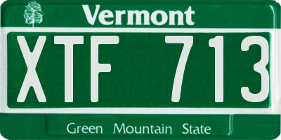 VT license plate XTF713
