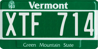 VT license plate XTF714