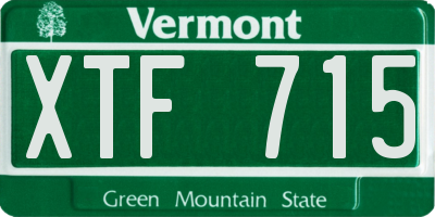 VT license plate XTF715