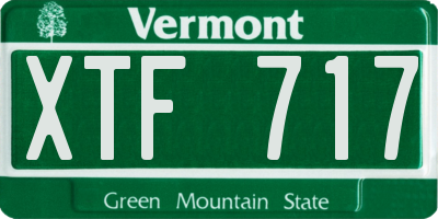VT license plate XTF717