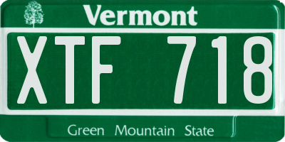 VT license plate XTF718