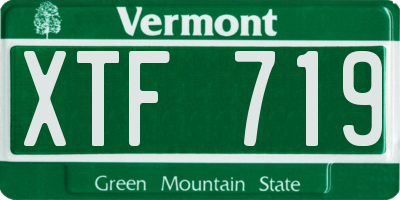 VT license plate XTF719