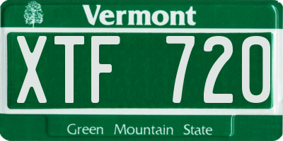 VT license plate XTF720
