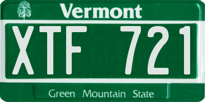 VT license plate XTF721