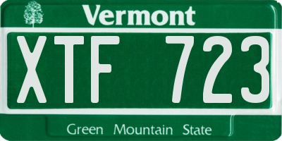 VT license plate XTF723