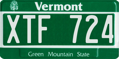 VT license plate XTF724