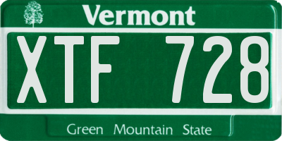 VT license plate XTF728