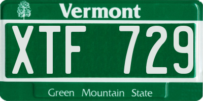 VT license plate XTF729