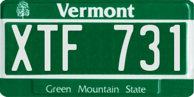 VT license plate XTF731