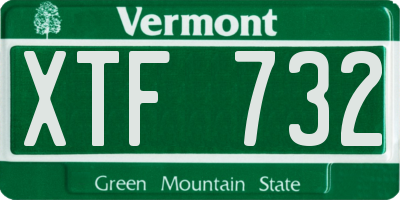 VT license plate XTF732