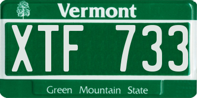 VT license plate XTF733